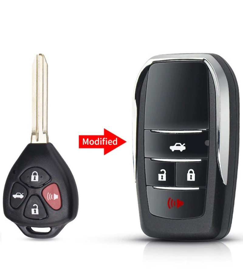 Modified Key 4 Buttons Fob For Toyota Reiz Camry Rav4 Yaris Corolla 4Runner Avlo 2017 2019