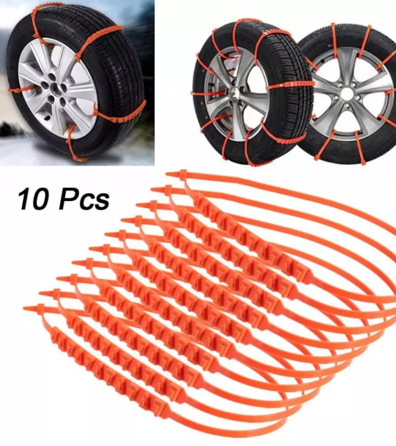 Pack Of 10 Anti-Skid Emergency Snow Wheel Chain