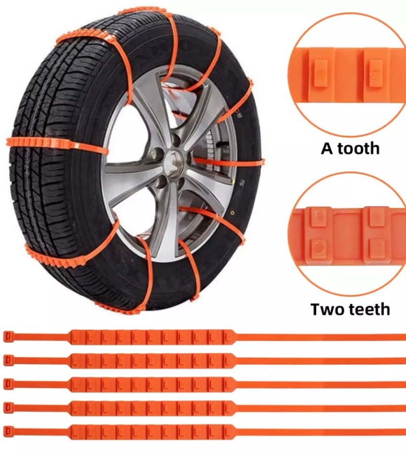 Pack Of 10 Anti-Skid Emergency Snow Wheel Chain