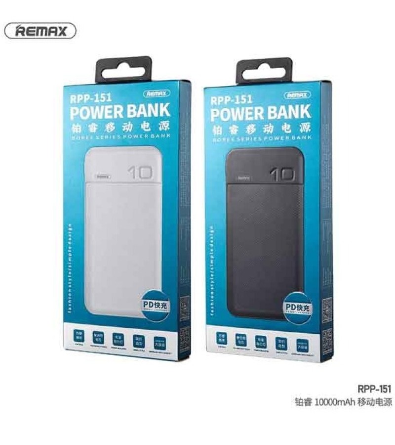 Remax RPP-151 Boree Series Power Bank 10000mAh QC 3.0 - Black