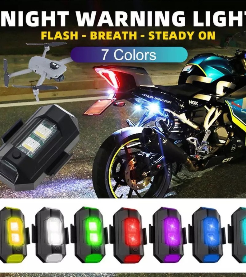 Universal Led Aircraft Strobe Lights Anti Collision Warning Light with USB Charging 7 Colors