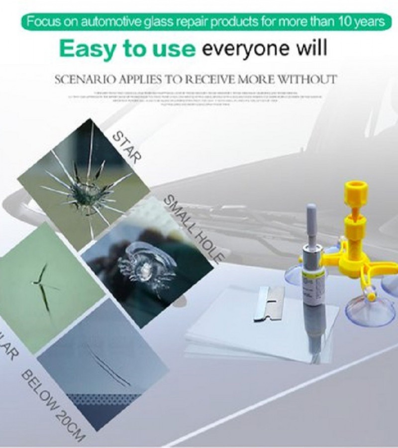 Windshield Glass Crack Repair Tool Kit